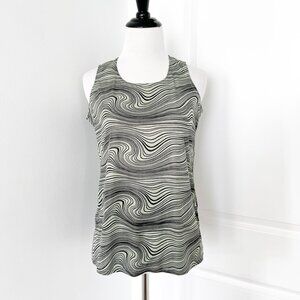 Anthropologie Green and Black Wavy Line Tank Top